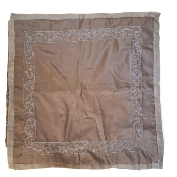 2 Martha Stewart Collection Embroidered Euro Champagne Pillow Shame - Picture 3 of 7